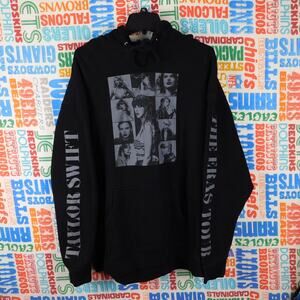 Taylor Swift Eras Tour Hoodie Size XL Pullover Double Sided Dates Cut Collar